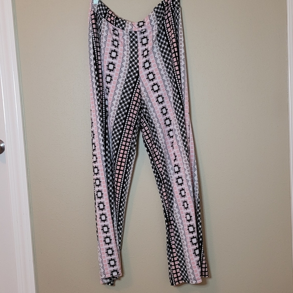 Cato Pants - Palazzo Pants by Cato. Pink, black, white, and tan